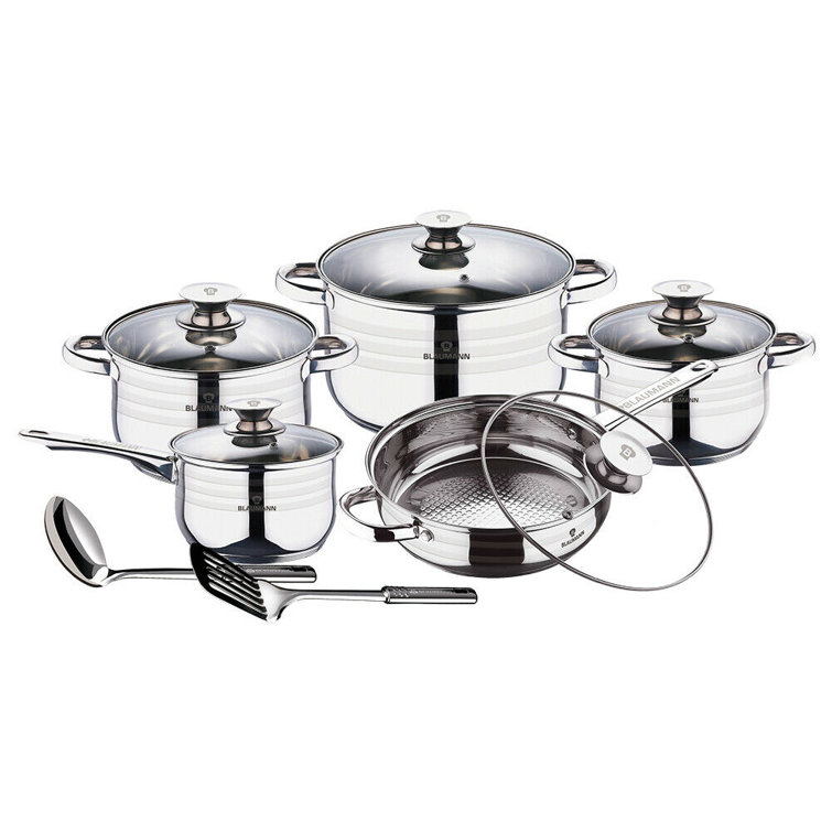 Blaumann 10 Piece Stainless Steel Non Stick Cookware Set & Reviews